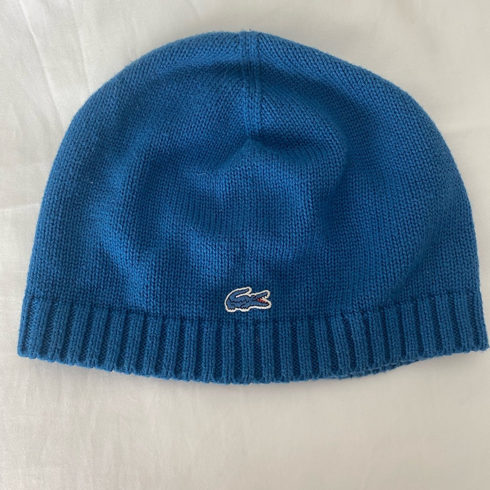 Lacoste Blue Knit Beanie